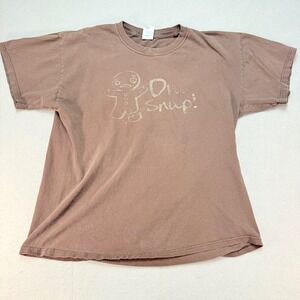 M&O Knits Graphic T-Shirt Funny Gingerbread Man Oh Snap! Brown Large‎